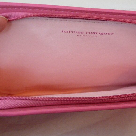 Narciso Rodriguez Parfums Rose Pink Faux Leather Toiletry Make Up Bag w/Handle - Picture 6 of 6
